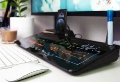 Desktop Glass Whiteboard and Organizer