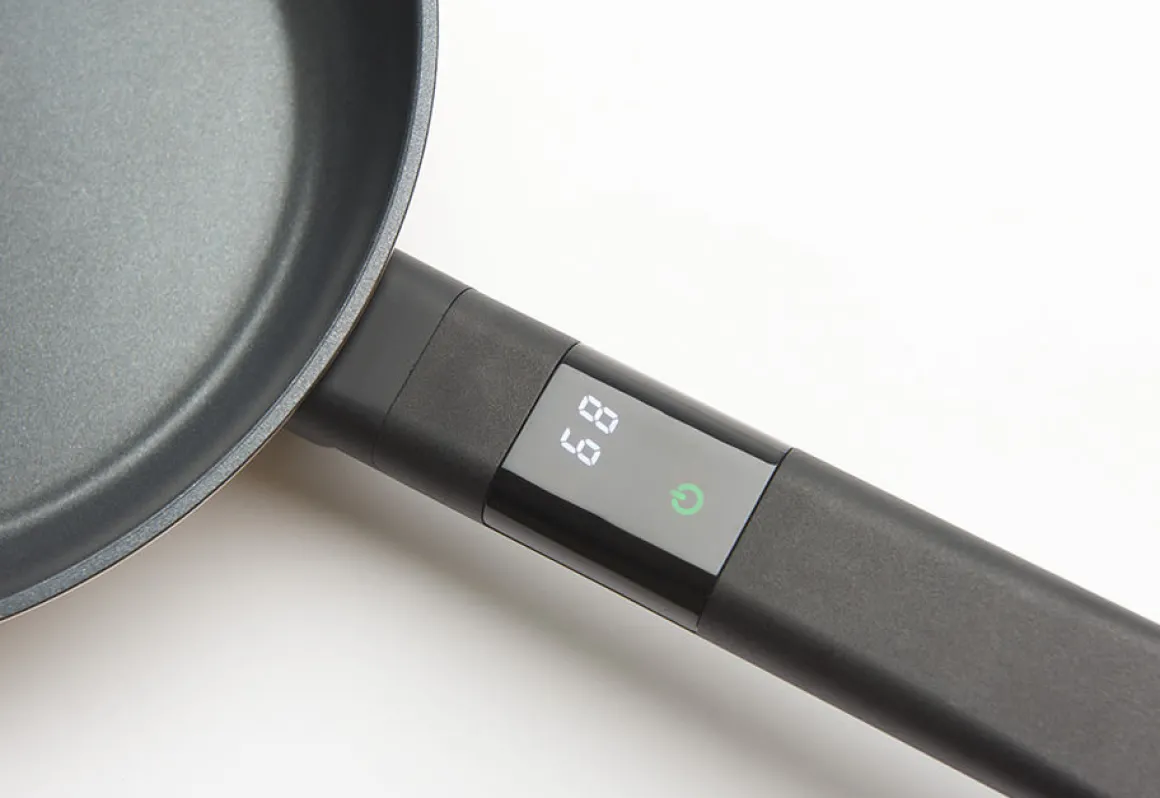 Digital Temperature Display Fry Pan