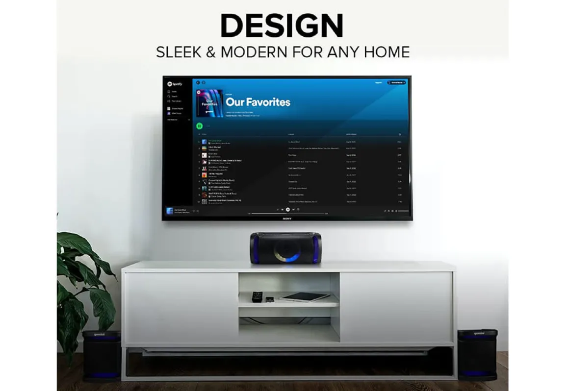 Dual 8" Home Stereo System With LED Party Lighting
