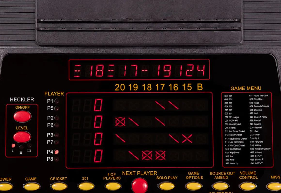 Electronic Arcade Dartboard Cabinet with Cricket Pro