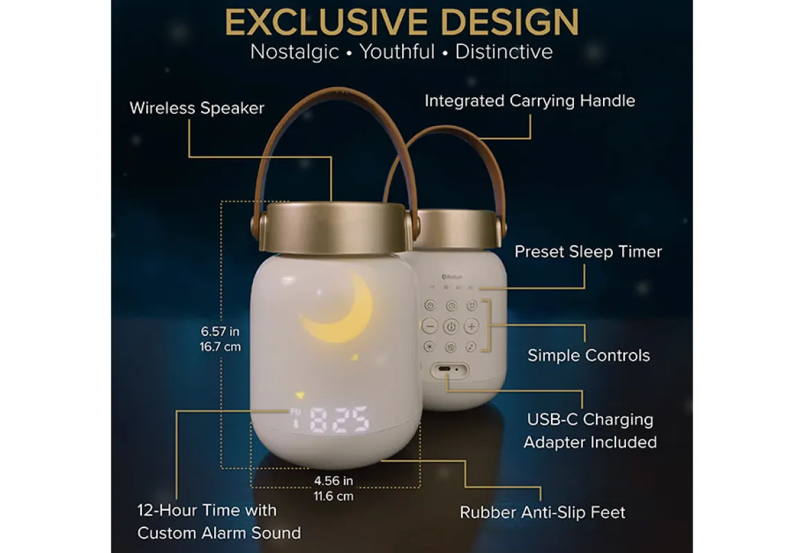 Firefly Sound Machine with Alarm Clock and Bluetooth Speaker