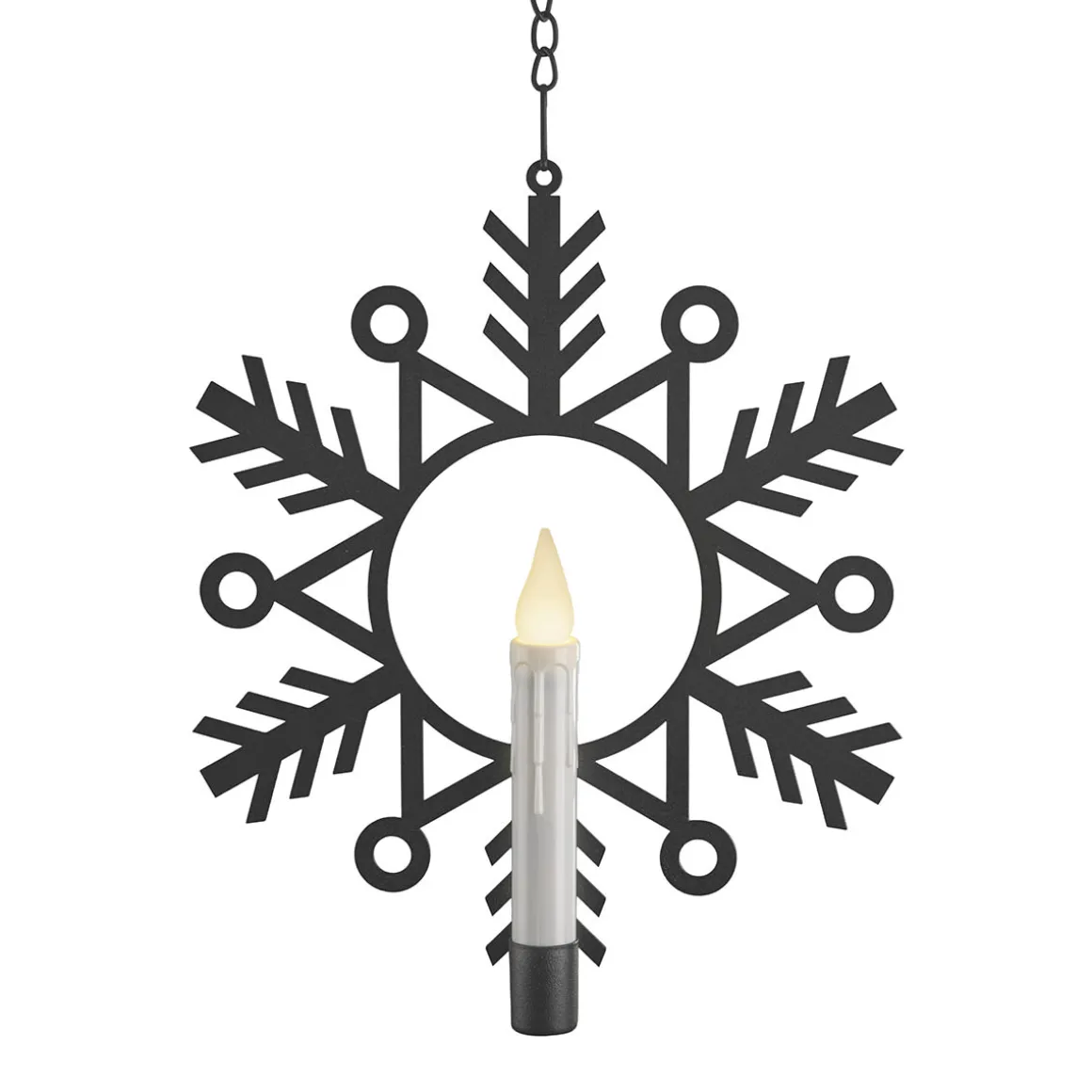 Flameless Hanging Snowflake Candles (Set of 4)