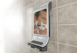 Fog-Free Shower Mirror and Bluetooth Speaker