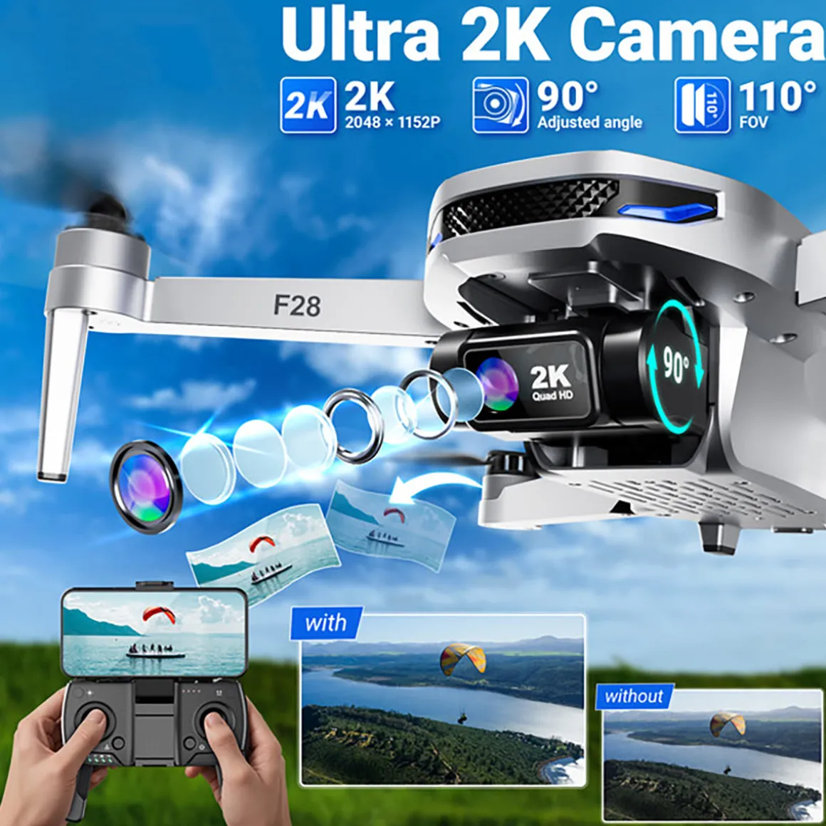 Foldable Drone with 2K FHD Camera