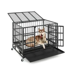 Foldable Heavy-Duty Metal Dog Cage