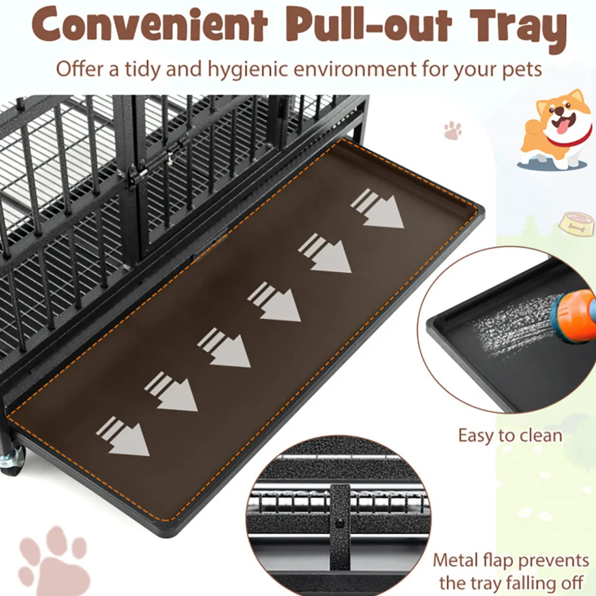 Foldable Heavy-Duty Metal Dog Cage