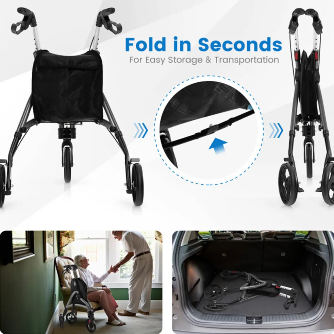 Foldable Rollator Walker