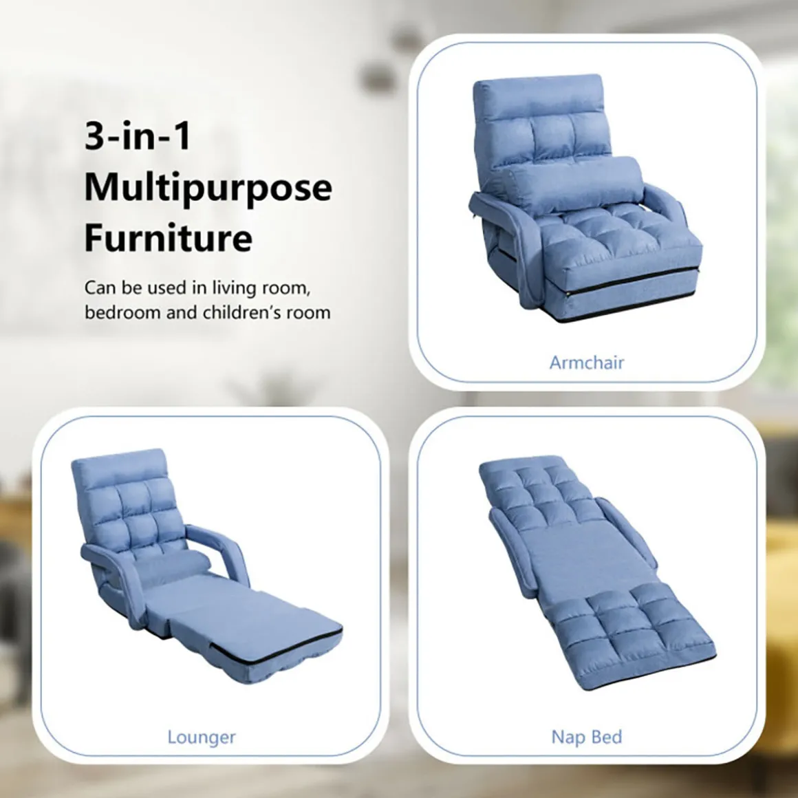 Folding Floor Chair Sofa Bed
