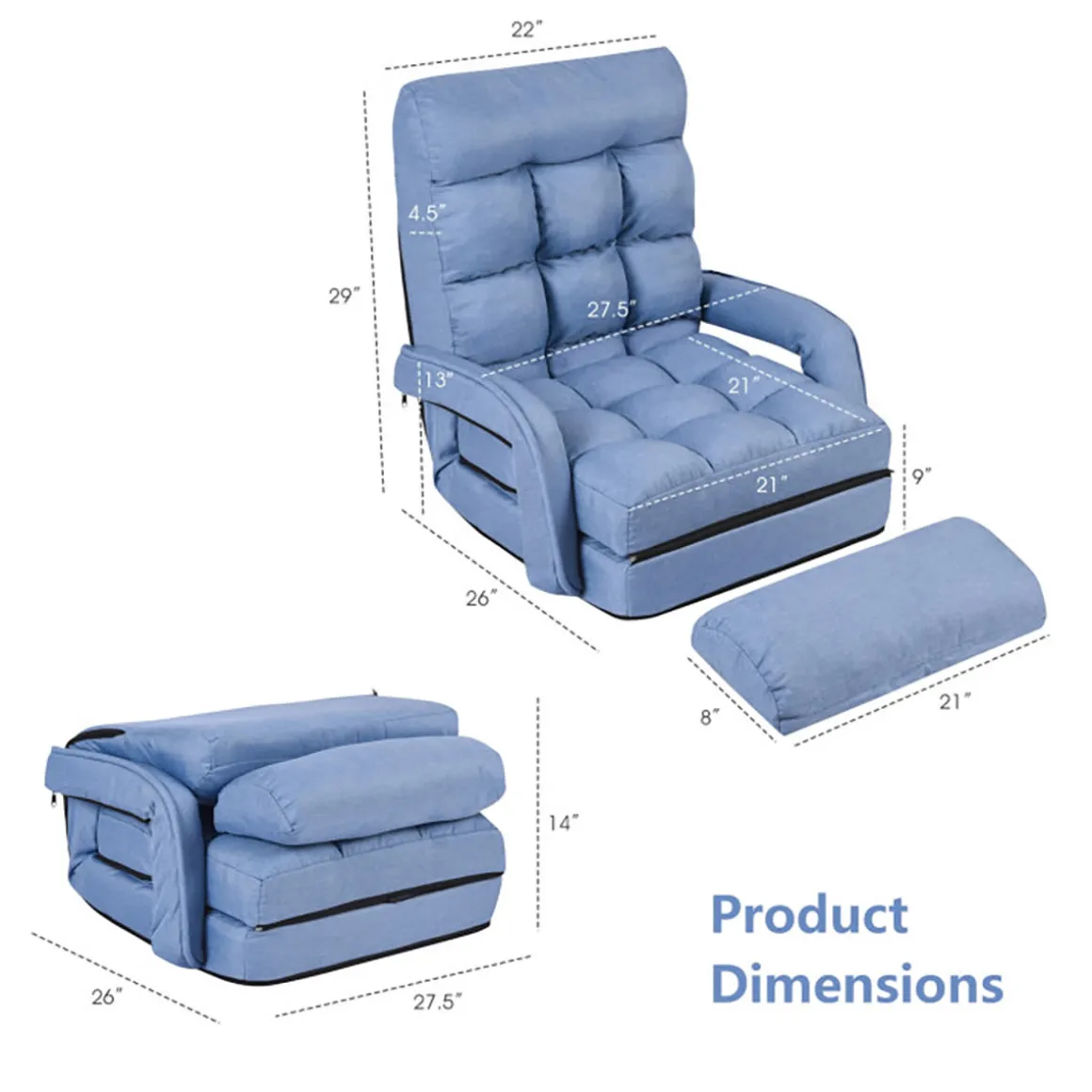 Folding Floor Chair Sofa Bed