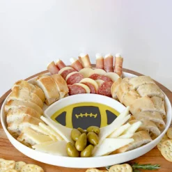 Football Olive Oil and Vinegar Dipping Platter