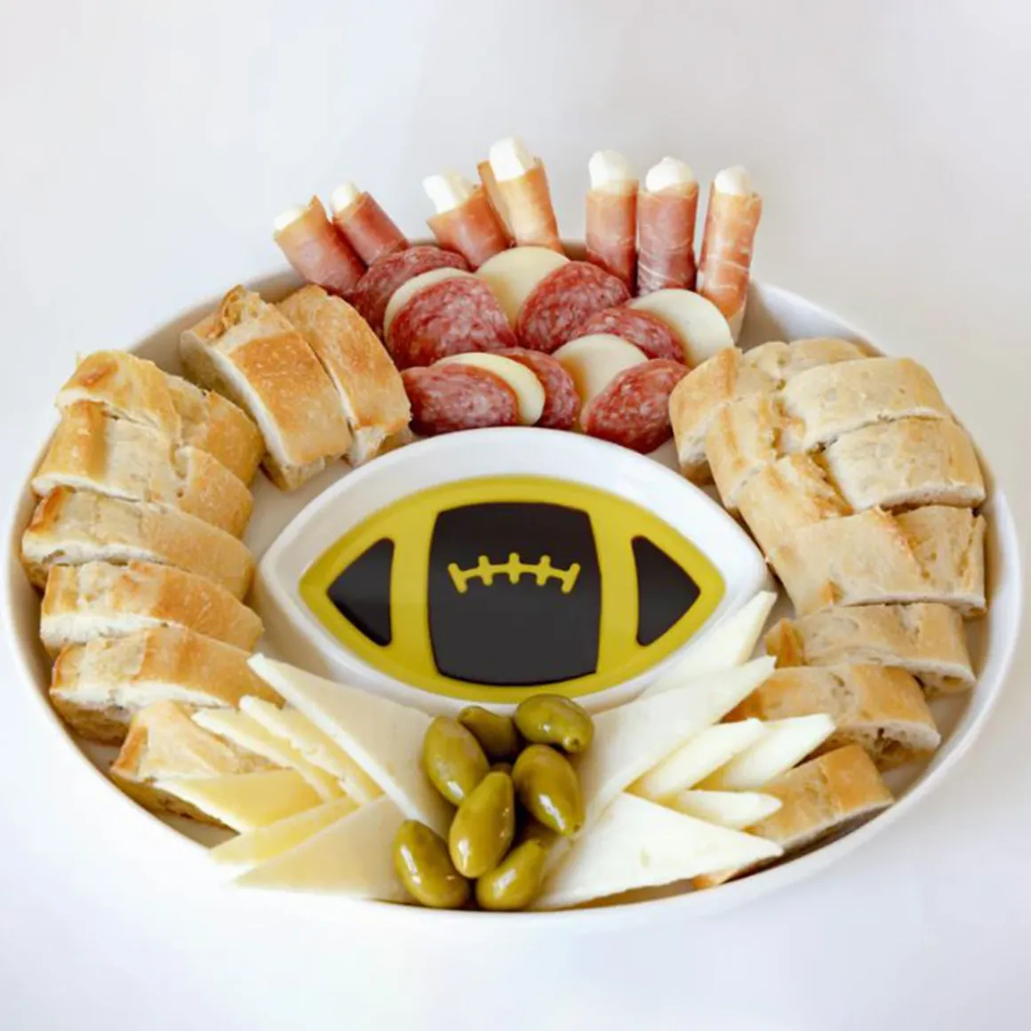 Football Olive Oil and Vinegar Dipping Platter