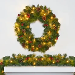 9-Ft. Cordless Pre-Lit Indoor/Outdoor Garland