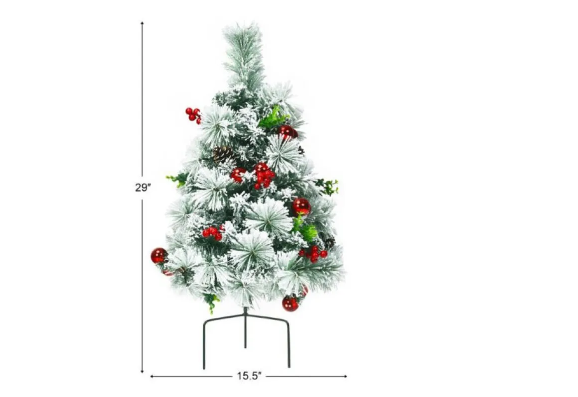 2-Ft. Cordless Pre-Lit Walkway Trees (Set of 2)