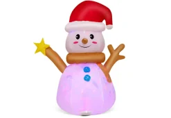 4-Ft. Inflatable Snowman with Rotating LED Lights