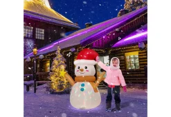 4-Ft. Inflatable Snowman with Rotating LED Lights