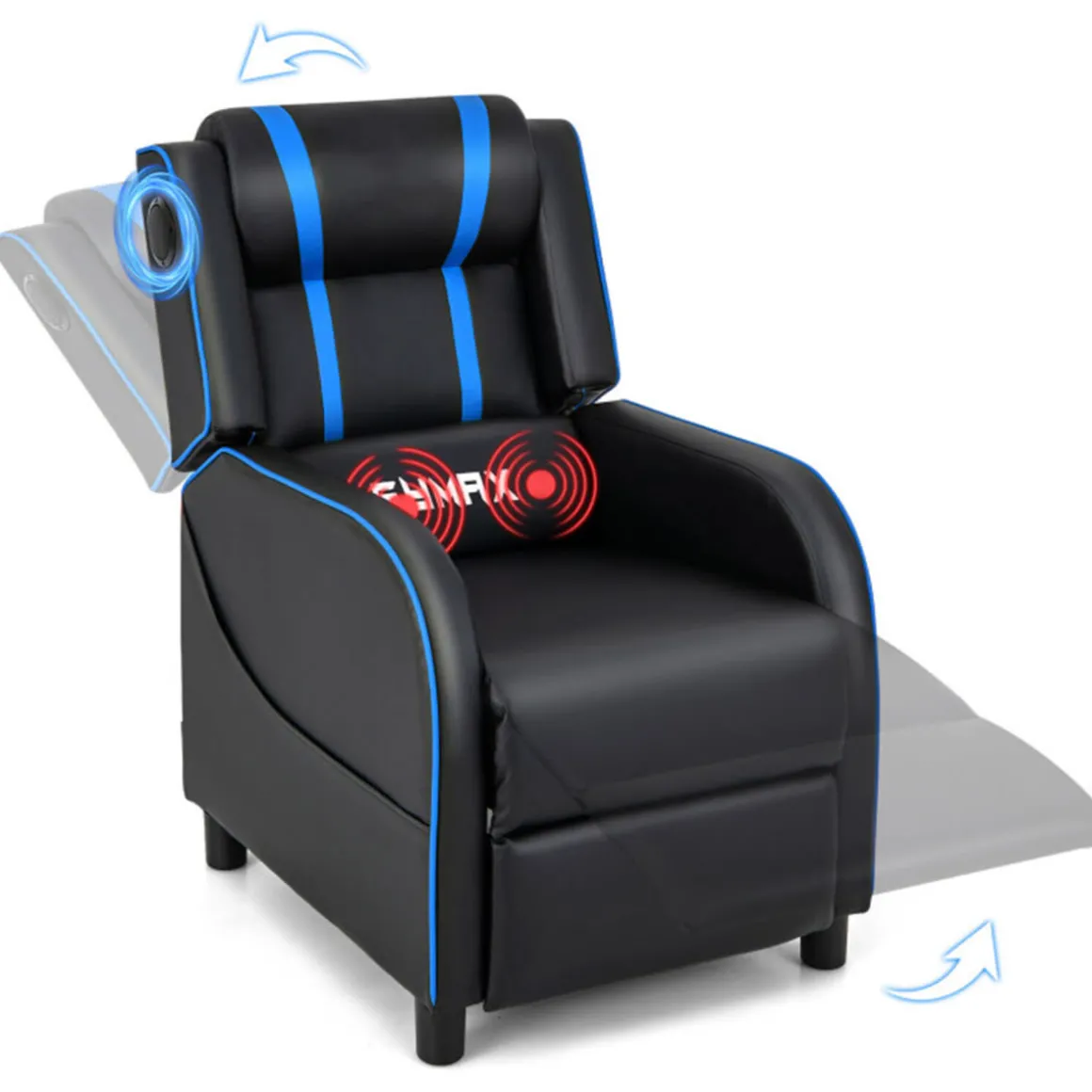 Gaming Massage Recliner Chair with Bluetooth Speakers