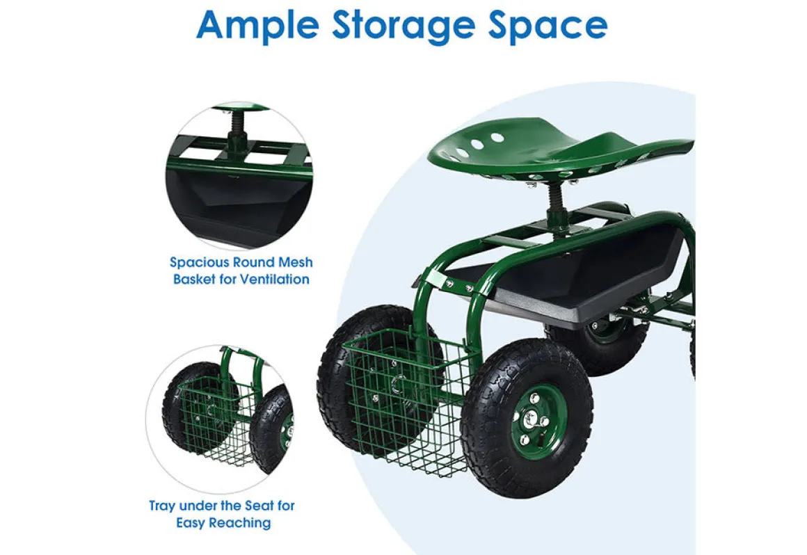 Heavy Duty Rolling Garden Seat