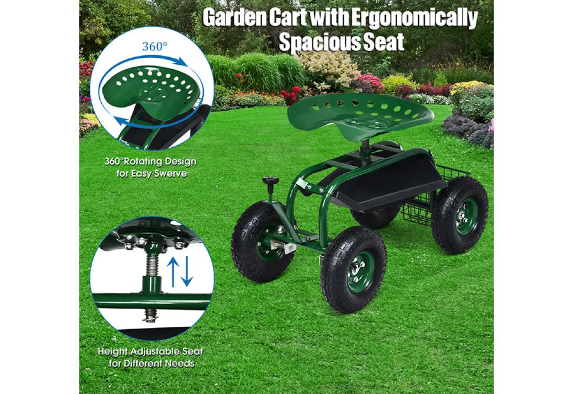 Heavy Duty Rolling Garden Seat