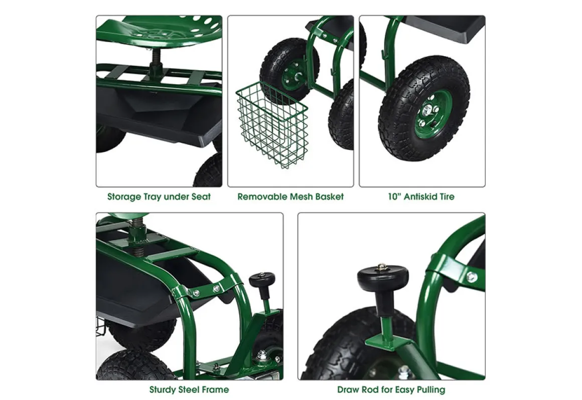 Heavy Duty Rolling Garden Seat