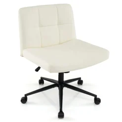 Height-Adjustable Armless Desk Chair with Wheels