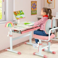 Height-Adjustable Kids Desk and Chair Set