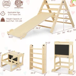 7-in-1 Climbing Toy Connected Table and Chair Set