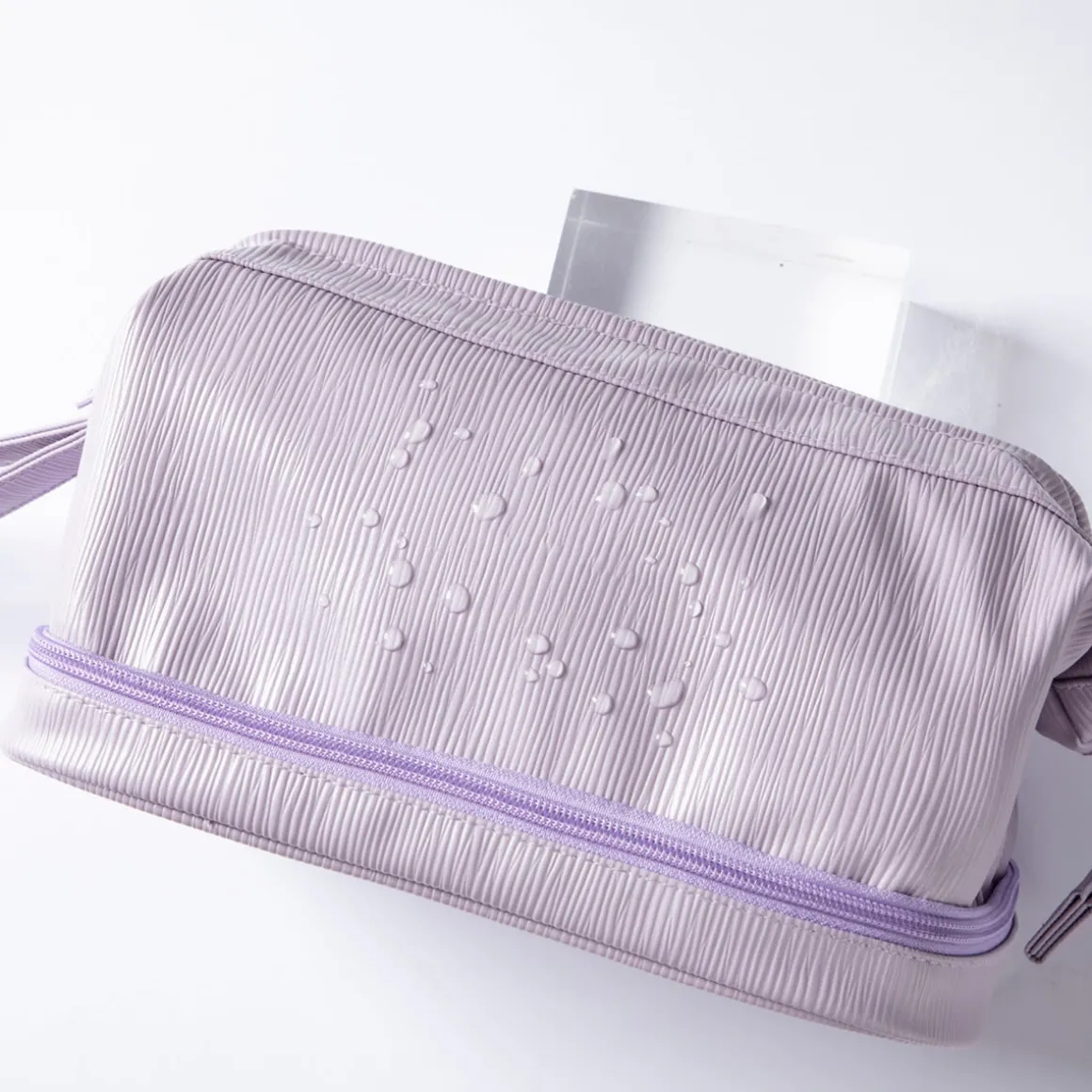 2-in-1 Cosmetic Case with Makeup Brush Compartment