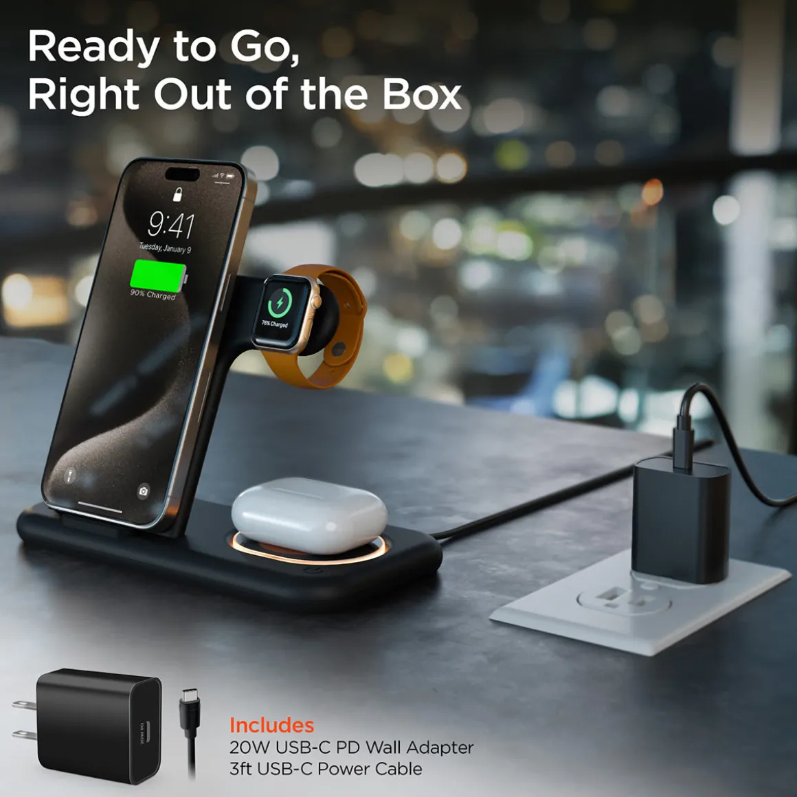 4-in-1 Foldable Apple Charging Station