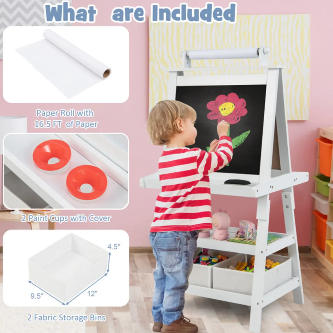 3-in-1 Kids Double-Sided Art Easel