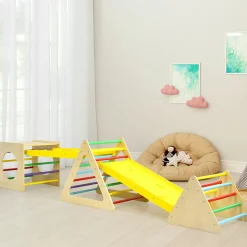 5-in-1 Kids Triangle Climber Play Gym Set
