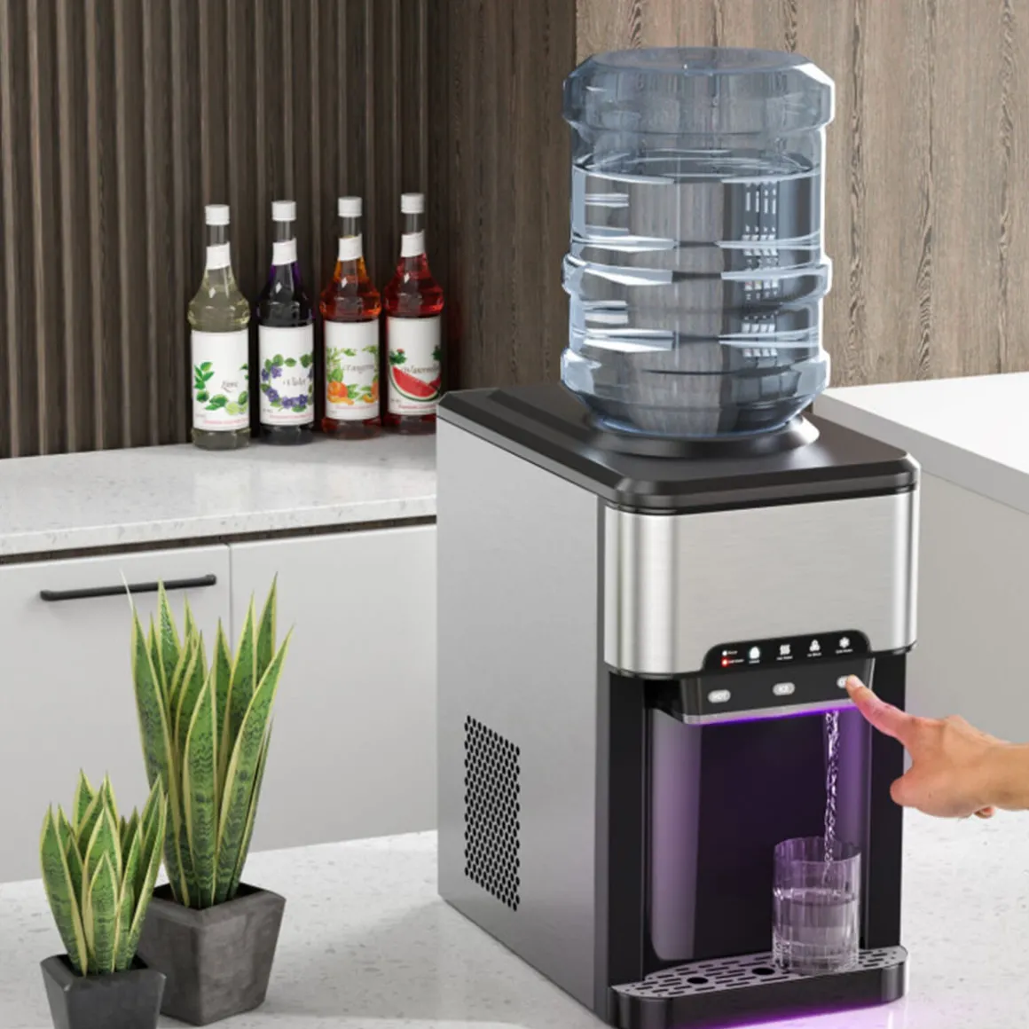 3-in-1 Water Cooler with Built-In Ice Maker