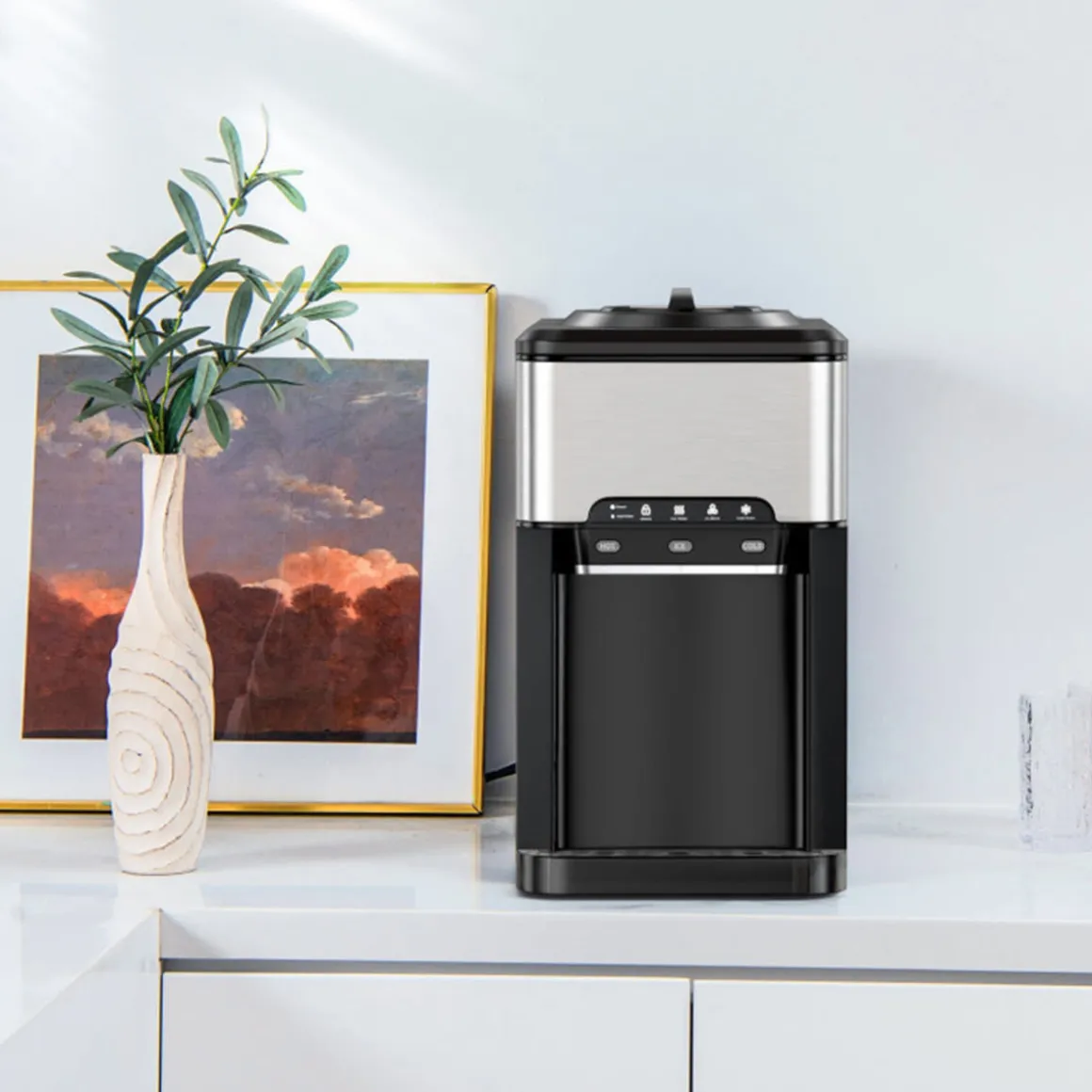3-in-1 Water Cooler with Built-In Ice Maker