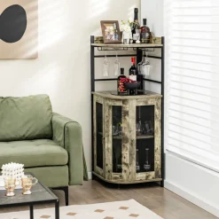 Industrial Corner Bar Cabinet