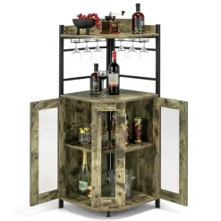 Industrial Corner Bar Cabinet