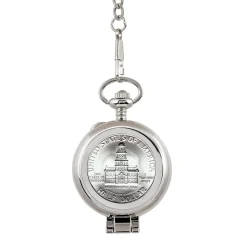 JFK Bicentennial Half Dollar Pocket Watch with Skeleton Movement