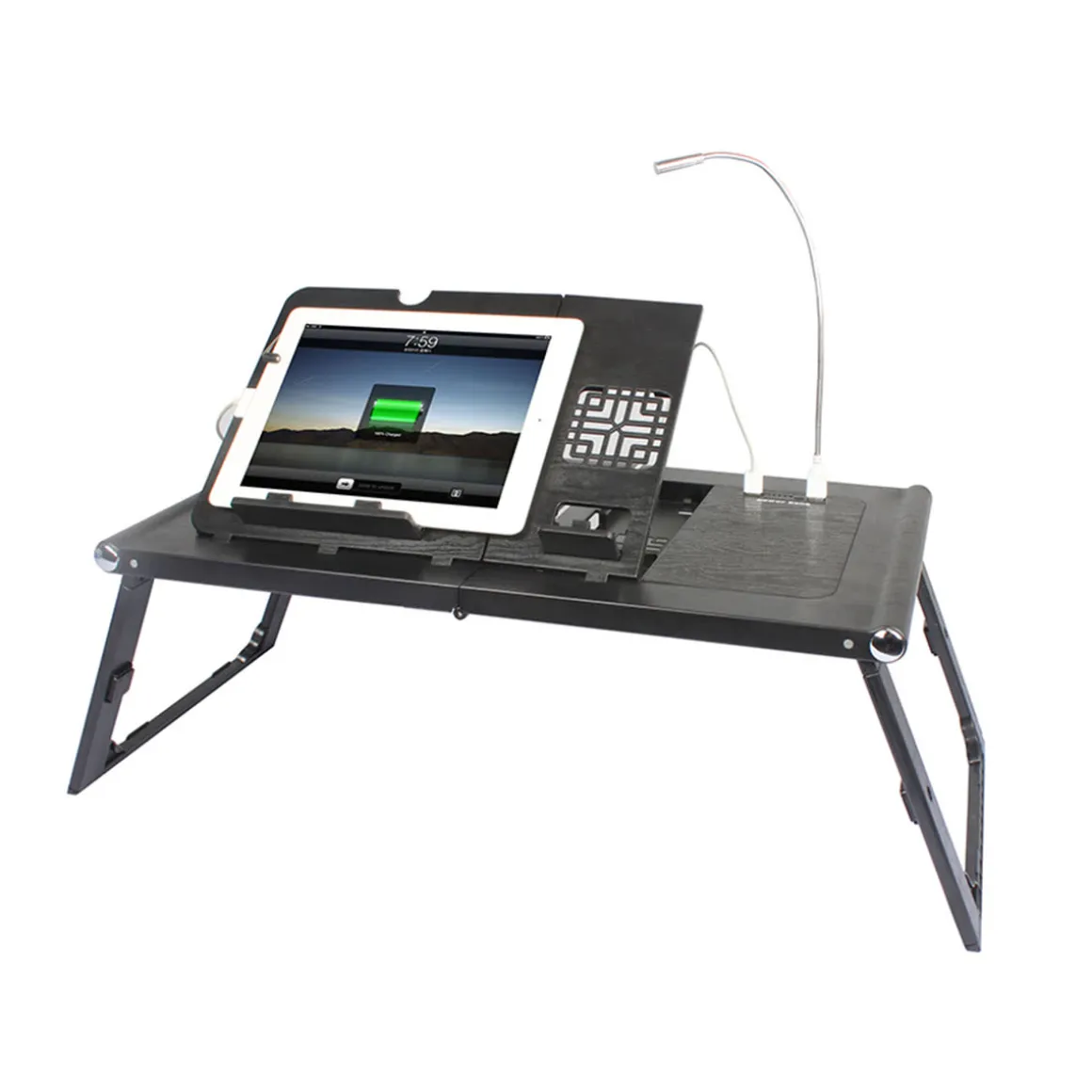 Laptop and Tablet Tray with Built-In Charger by Sharper Image