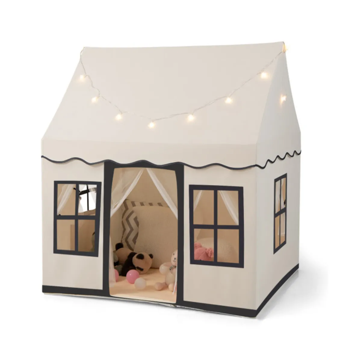 Large Kids Play Tent with Star String Lights