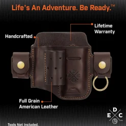 Leather Multitool Action Snap Belt Sheath