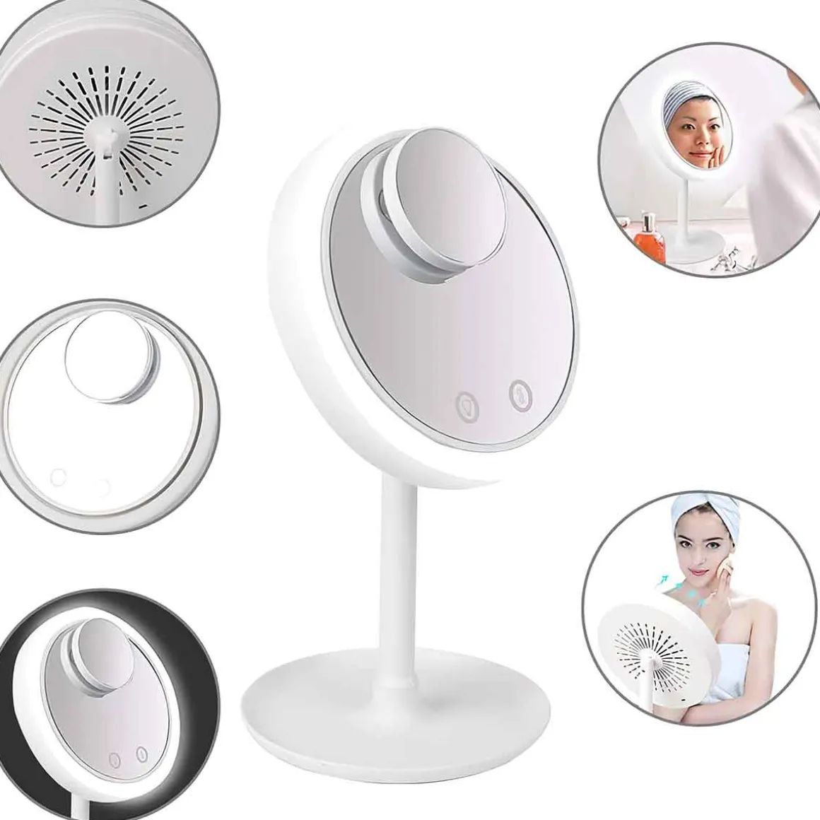 LED Vanity Mirror with Cooling Fan