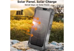 20000mAh Solar Power Bank with Wireless Charging