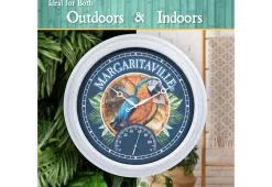 Margaritaville Indoor/Outdoor Wall Clock with Temperature