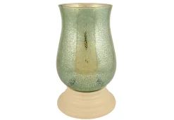 Mercury Glass Hurricane with Flameless Wax Candle