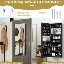 Mirrored Jewelry Cabinet Organizer