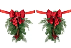 Mixed Cedar and Pine Christmas Chair Back Swags (Set of 2)
