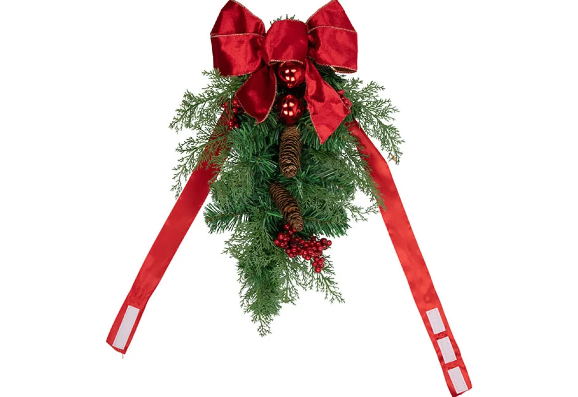 Mixed Cedar and Pine Christmas Chair Back Swags (Set of 2)