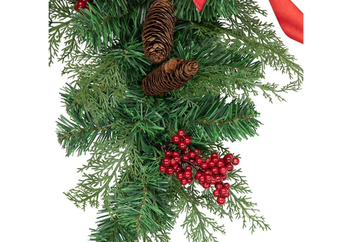 Mixed Cedar and Pine Christmas Chair Back Swags (Set of 2)
