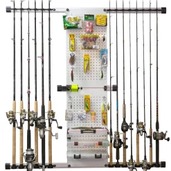 Modular 14 Fishing Rod Rack and Tackle Organizer