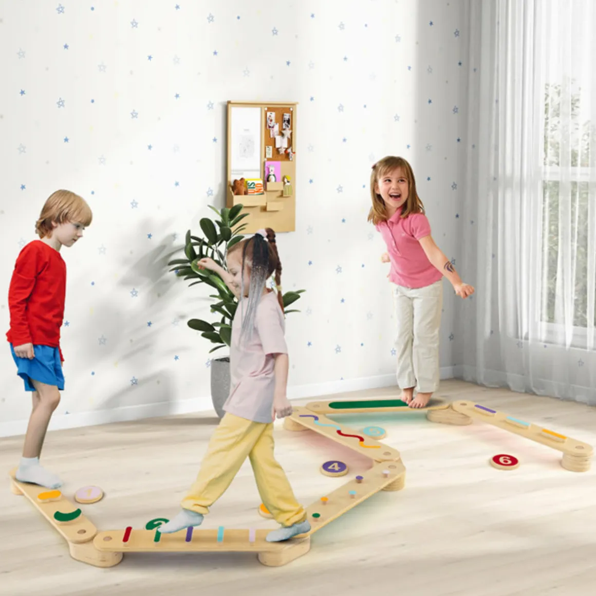 Montessori Balance Beam Set with Stepping Stones