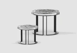 Outdoor Solar Powered LED Garden Table (Set of 2)