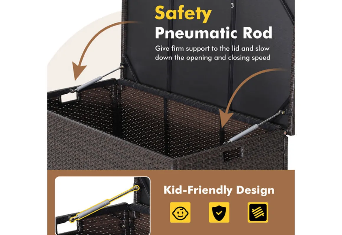 Outdoor Wicker Storage Box with Zippered Liner